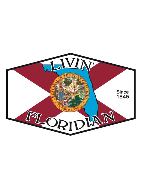 Livin’ Floridian Sticker 3in X 5in